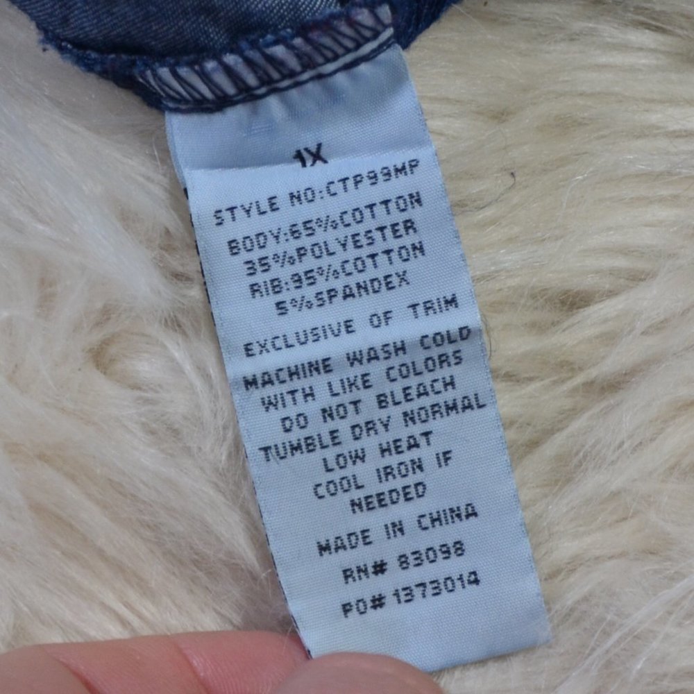 Cavalini Denim Collection Embroidered Top Size 1X - Picture 5 of 8